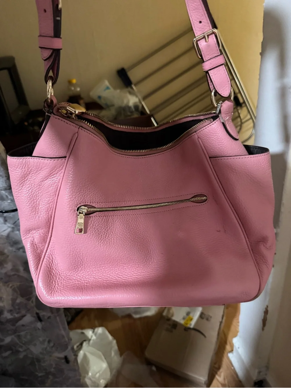 Coach Rori Pink Pebbled Leather Shoulder Bag